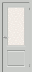 Дверь межкомнатная из эмали «Скинни-13» Grace остеклённая White Сrystal