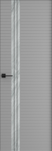 Дверь скрытого монтажа Фьюче-7 обратного открывания (от себя) ПВХ/ПВХ-шпон софт Серый (А) / Сланец мун 2539 (В) глухая (заводская врезка под скрытые петли и магнитный механизм)
