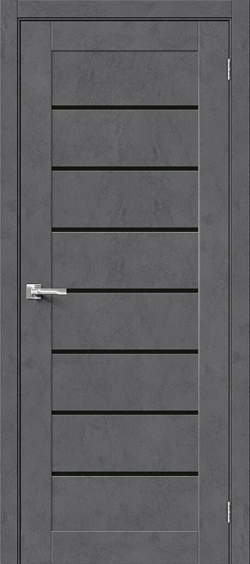 Дверь межкомнатная из экошпона Браво-22BS Slate Art остекление Black Shine