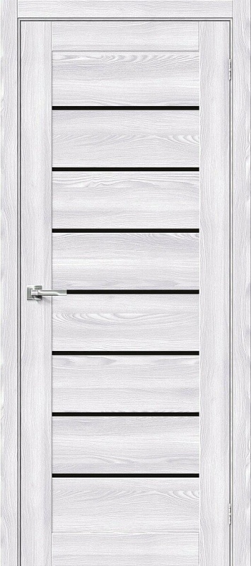Дверь межкомнатная из экошпона Браво-22BS Riviera Ice остекление Black Shine