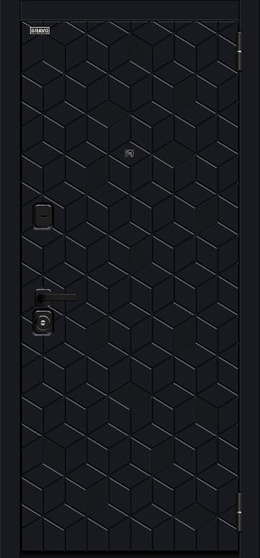 Входная металлическая дверь Кьюб (RBE) Total Black / Super White
