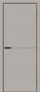 Дверь межкомнатная Браво-0.21А ПЭТ Grey Silk глухая (кромка AL чёрная с 4-х сторон + магнитная защёлка)