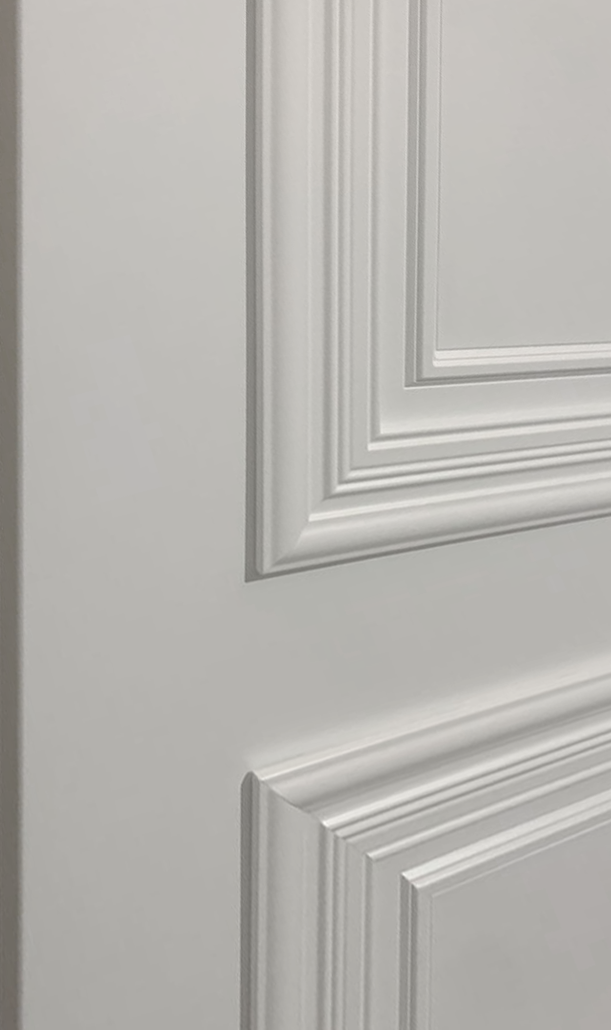 Дверь межкомнатная Престиж 1/2 эмаль белая RAL9003 остеклённая (сатинат белый с рисунком)