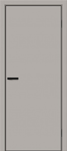 Дверь межкомнатная Браво-0.А ПЭТ Grey Silk глухая (кромка AL чёрная с 4-х сторон + магнитная защёлка)