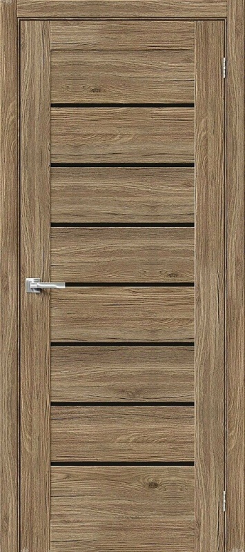 Дверь межкомнатная из экошпона Браво-22BS Original Oak остекление Black Shine