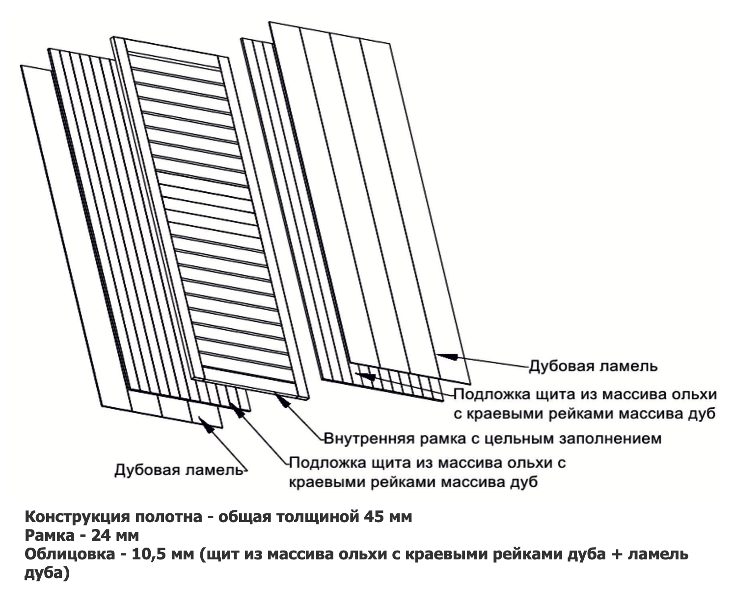 Дверь межкомнатная массив дуба/ольхи Легно-1 (Legno-1) дуб Галифакс табак глухая