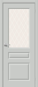 Дверь межкомнатная из эмали «Скинни-15.1» Grace остеклённая White Сrystal