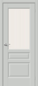 Дверь межкомнатная Неоклассик-35 ПЭТ Grey Silk остеклённая (Magic Moru)