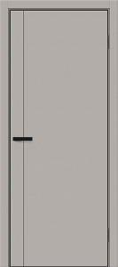 Дверь межкомнатная Браво-0.10А ПЭТ Grey Silk глухая (кромка AL чёрная с 4-х сторон + магнитная защёлка)