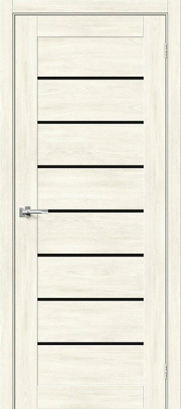 Дверь межкомнатная из экошпона Браво-22BS Nordic Oak остекление Black Shine