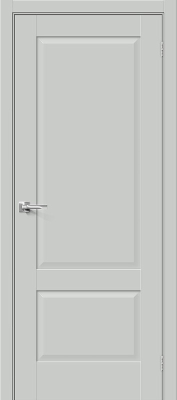 Дверь межкомнатная Прима-12 ПЭТ Grey Silk глухая