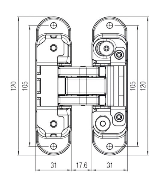 Дверь скрытого монтажа РХ-0 INVISIBLE h200 см. прямого открывания (на себя) кромка AL хром с 4-х сторон, врезка под скрытые петли Krona Koblenz и механизм AGB Polaris