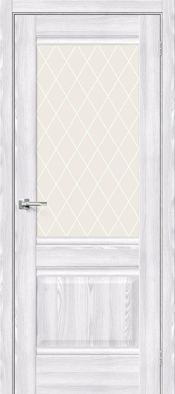 Дверь межкомнатная из экошпона Прима-3 Riviera Ice остекление White Сrystal