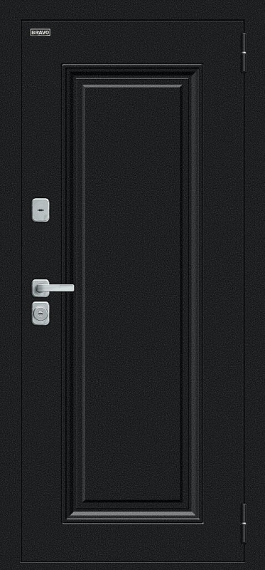 Входная металлическая дверь с терморазрывом Thermo Флэш МФ/BChrome Букле черное / Cappuccino Melinga