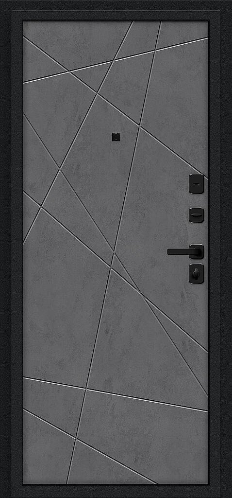 Входная металлическая дверь Граффити-5/SBlack Букле черное / Slate Art